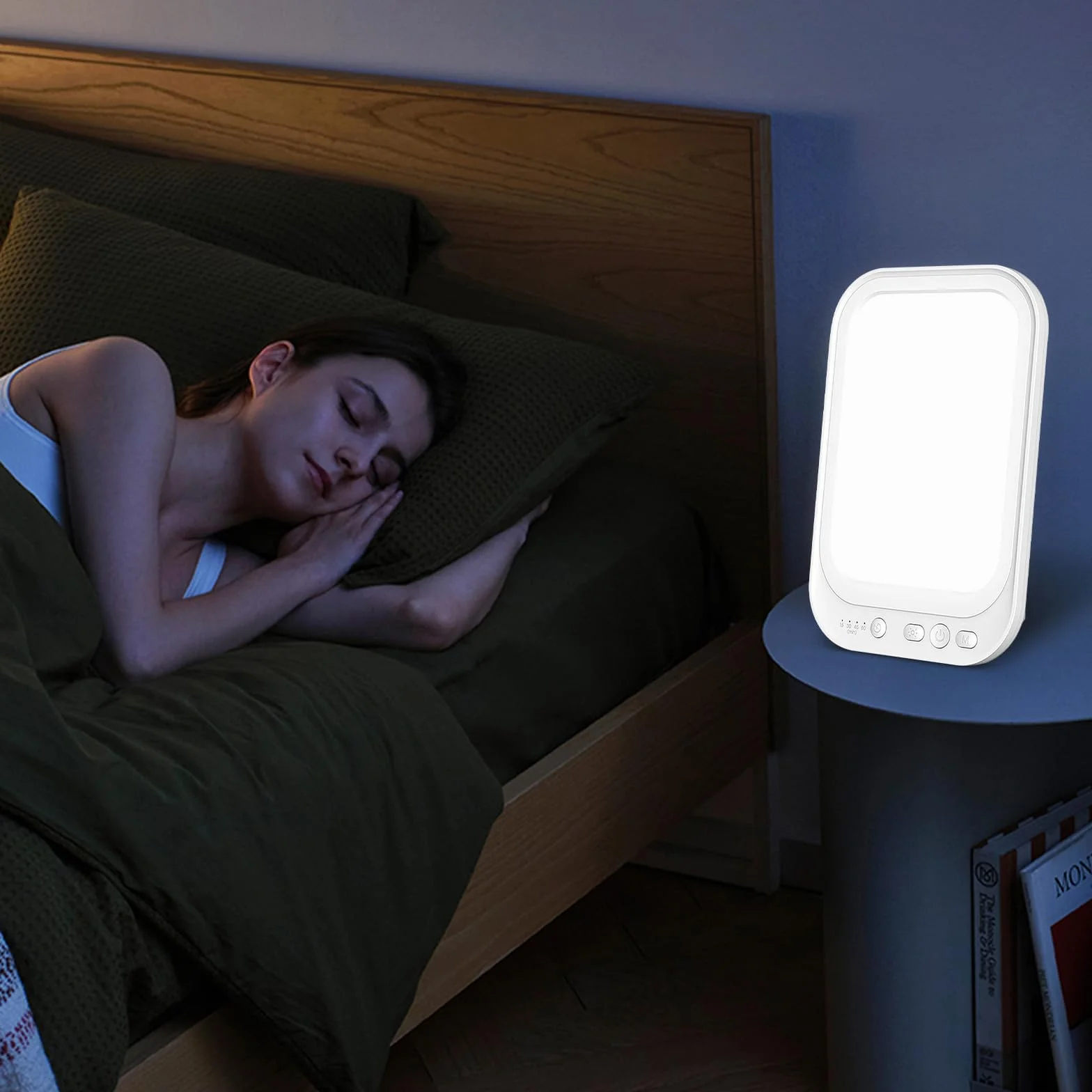 GOMETY Lampada da terapia con luce da 10.000 lux con 4 timer, 3 temperature di colore, lampada LED che imita la luce diurna, supporto pieghevole.