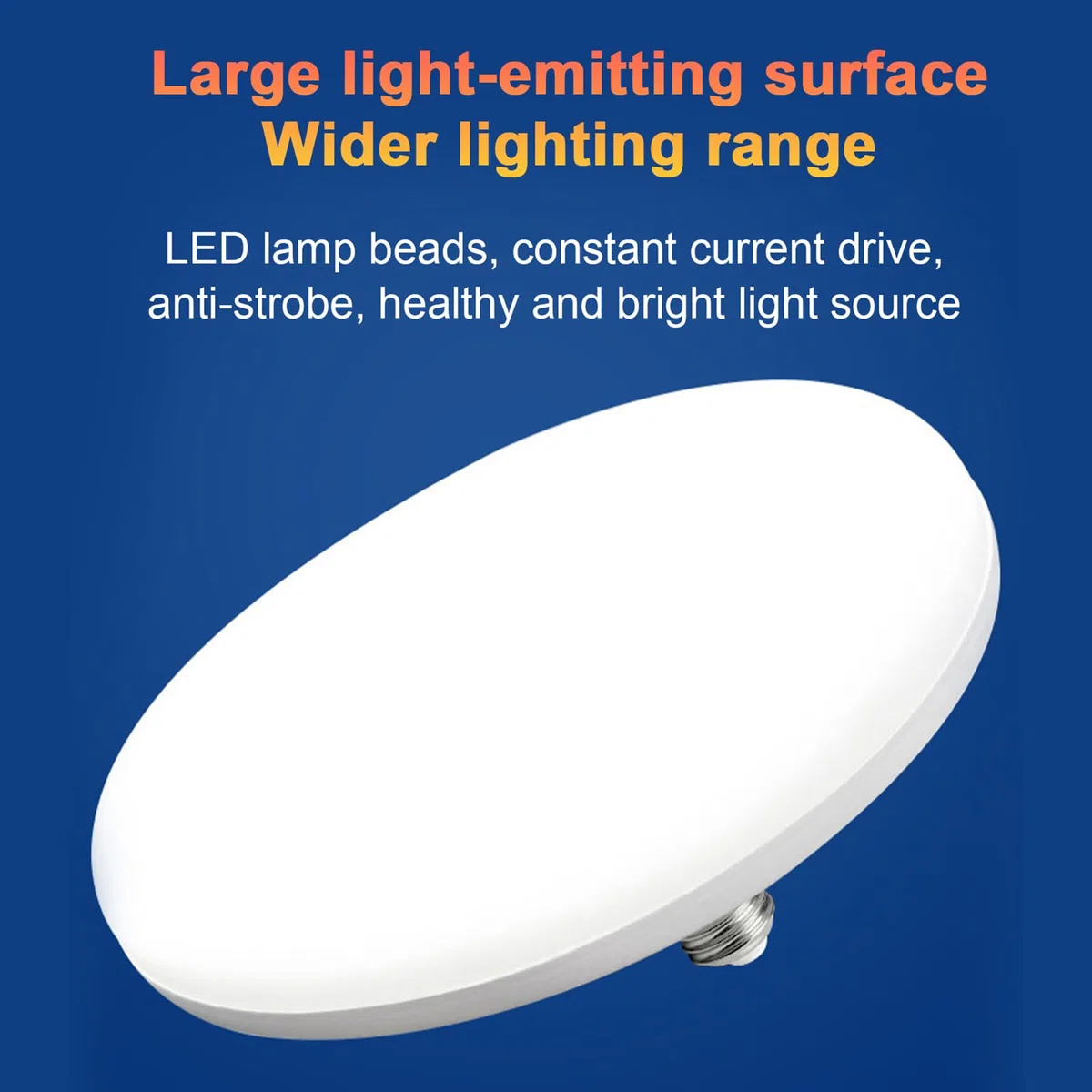 Testa luminosa a disco UFO High Bay da 100 W equivalente a LED 12000LM E39/E40 Base super luminosa per negozio per magazzino, garage, seminterrato, soffitto, luce diurna 5000 K, (50W)