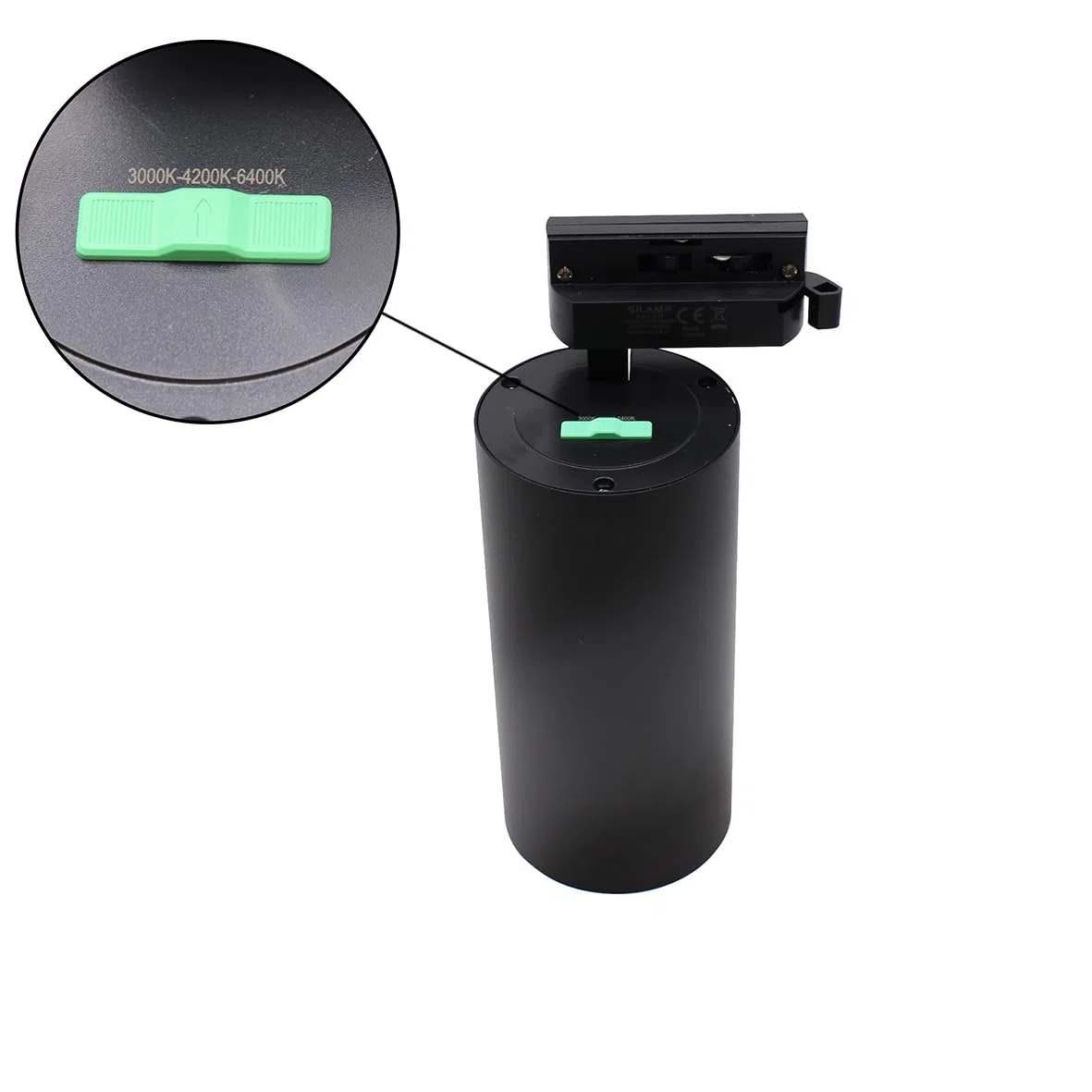 FARETTO LED A BINARIO MONOFASE 30W 220V NERO LUCE SWITCH 3000K-4200K-6400K
