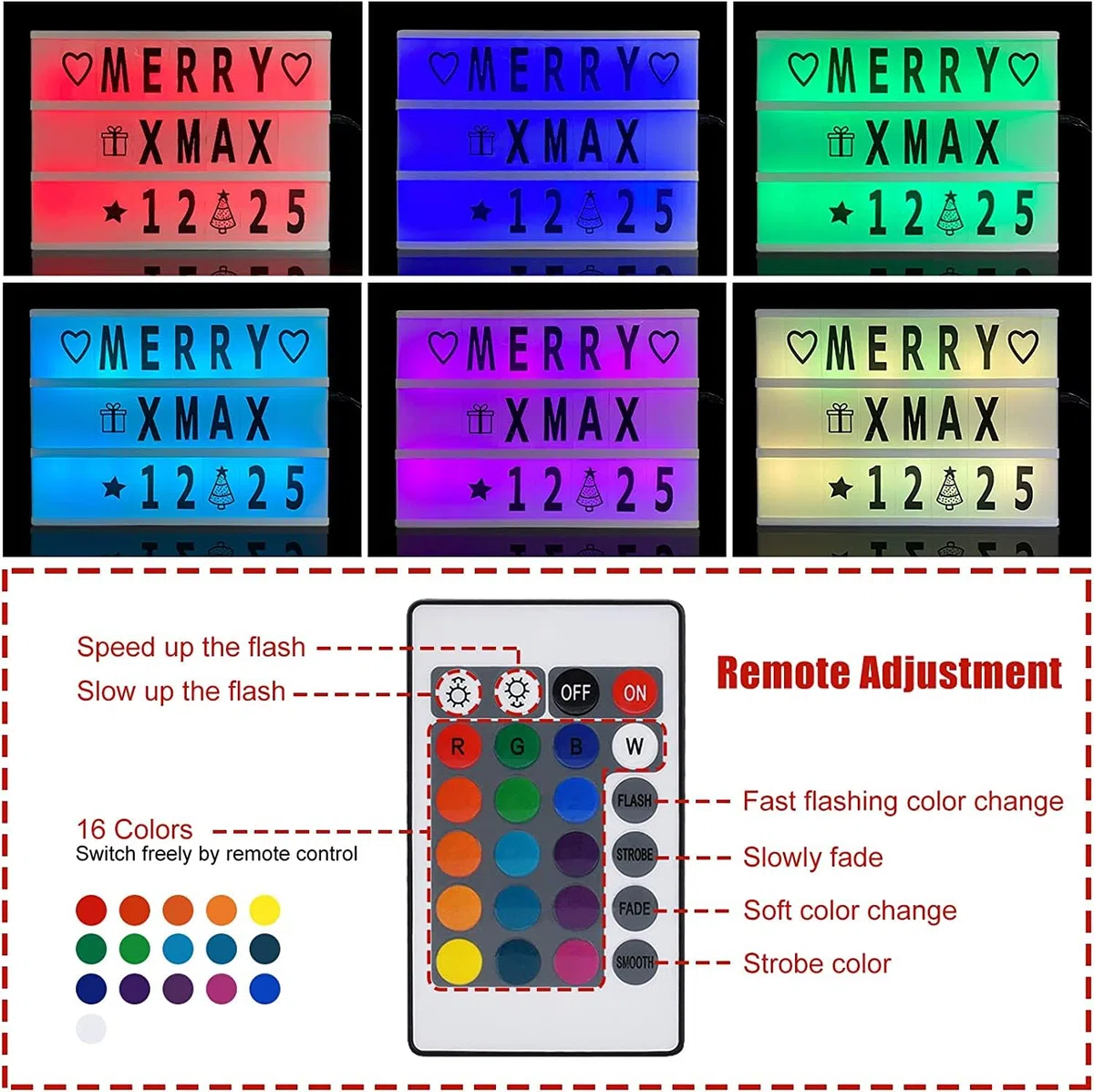 TAVADA Light Box,Insegna Luminosa,LED A4 Scatola Luminosa,con 294 Lettere ed Emoji,Lavagna Luminosa con Lettere Luminose,Telecomando,per Natale,Decorazioni Casa,Festa,Matrimonio,Compleanno,Negozio