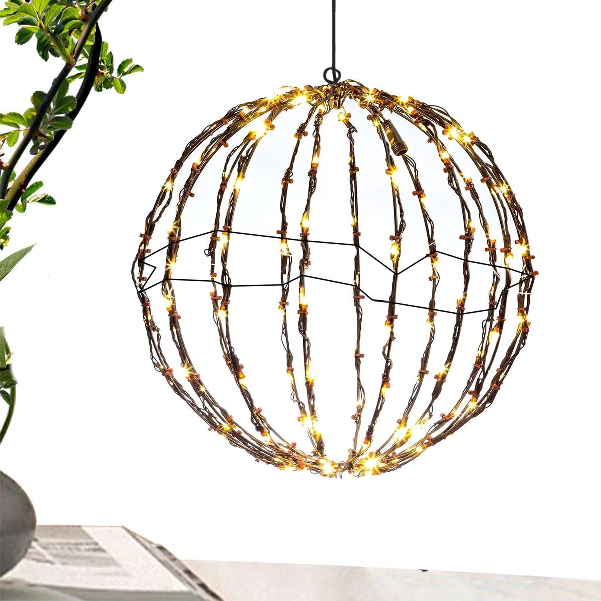 Generico luminosa a LED, illuminata di Natale,Luci sferiche a LED di Natale - Luci per alberi da festival, luci da esterno appese per matrimoni, patio, alberi, giardino