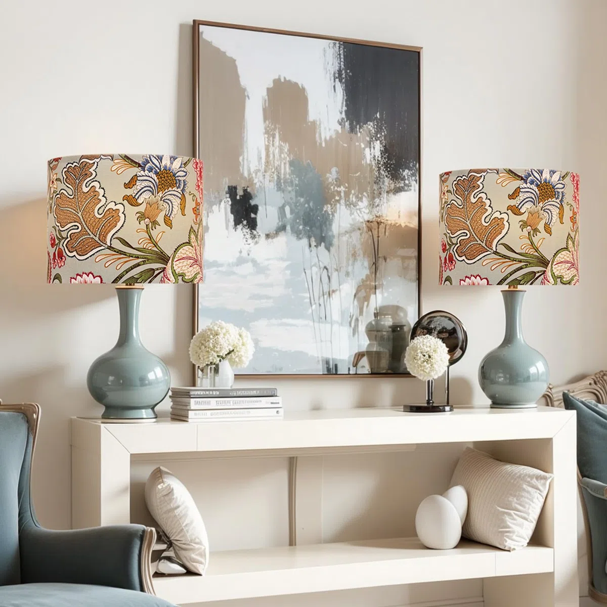 VEVOR Paralume a Tamburo Dimensioni Medio, Paralume di Ricambio per Lampade da Tavolo, Lampadina da Terra Lampada a Sospensione, Copri Lampadine 330 x 330 x 250 mm 2 Pezzi, Fiori Scuri