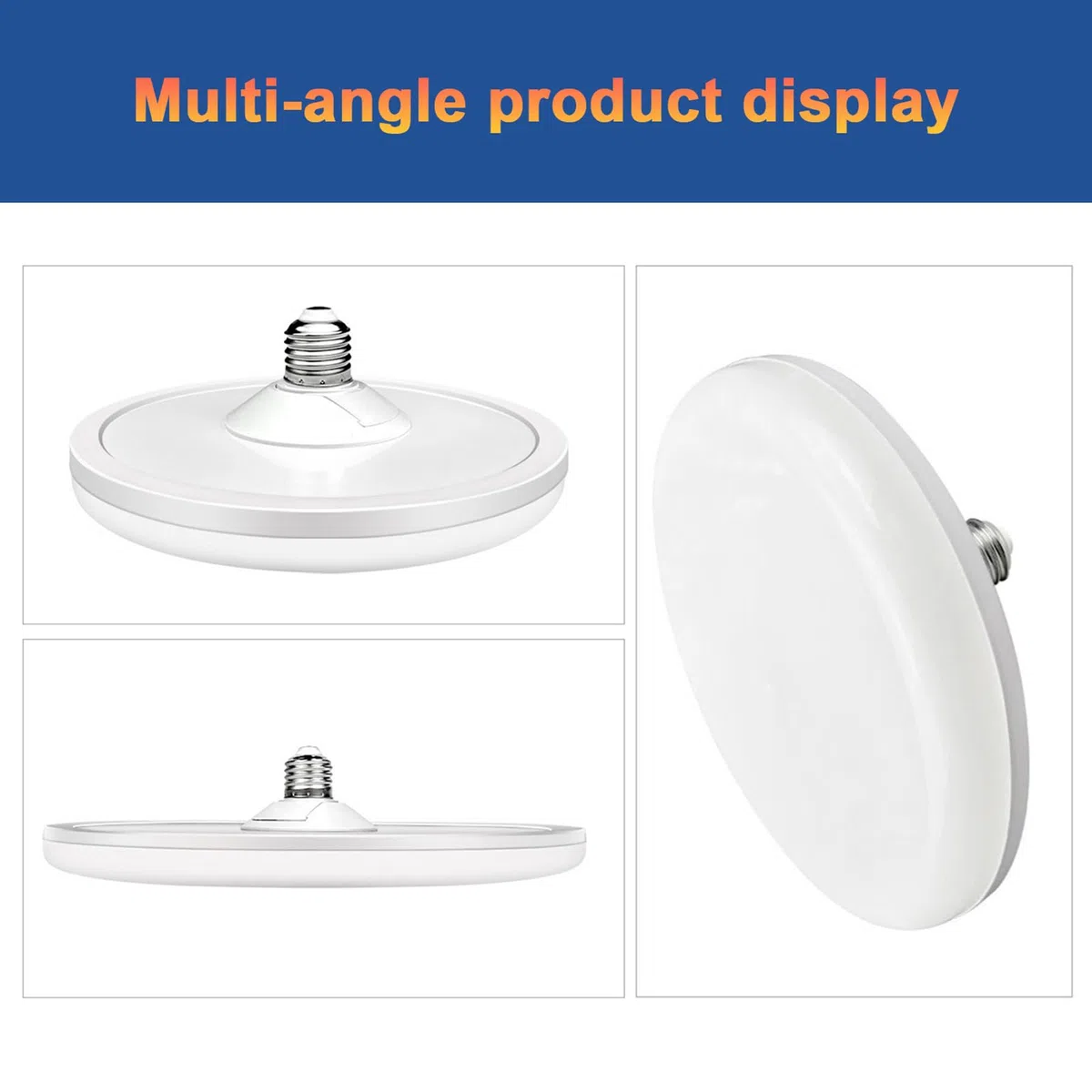Testa luminosa a disco UFO High Bay da 100 W equivalente a LED 12000LM E39/E40 Base super luminosa per negozio per magazzino, garage, seminterrato, soffitto, luce diurna 5000 K, (50W)