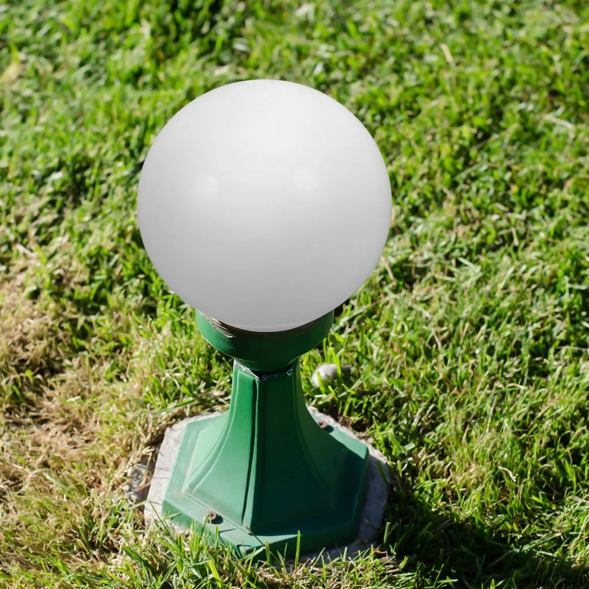 HANABASS Paralume Sferico in Acrilico Bianco Latte per Esterni, Coprilampada a Globo Diametro 25 Cm Modanatura, Accessorio per Lampada da Giardino e Decorazione Luminosa Elegante