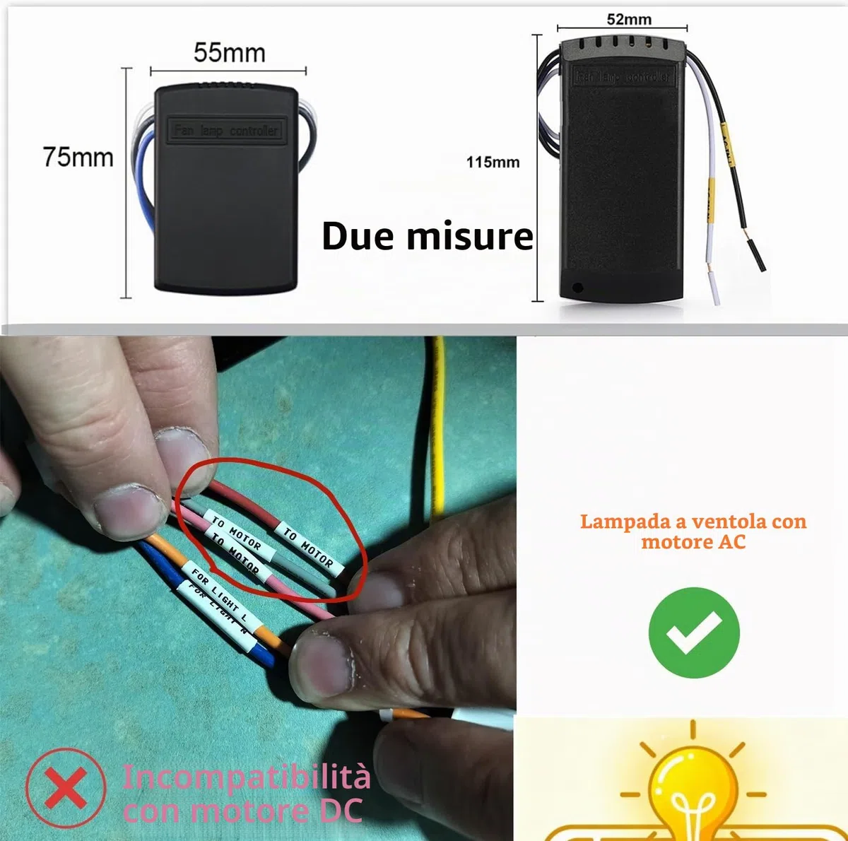 QIACHIP Wireless Ventilatore Lampada Telecomando Kit Universale Soffitto Luce Controllo 220V Interruttore Con 3 Velocità e 4 Timer,Ventilatori Ricevitore e Trasmettitore Per Casa, Ufficio, Hotel