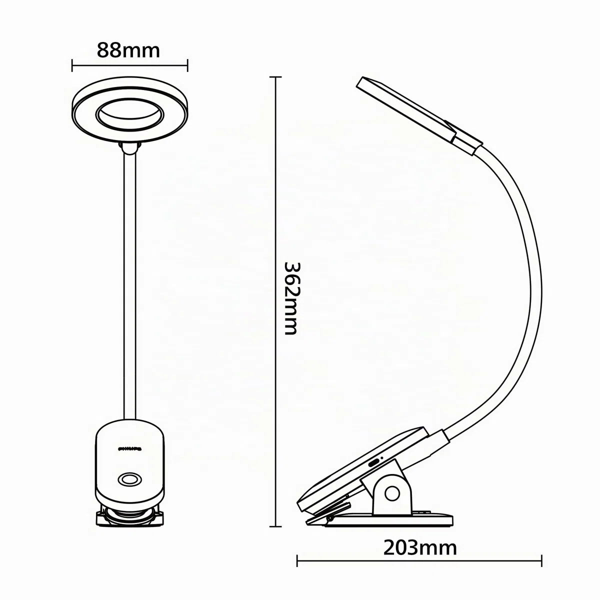 Philips LAMPADA SCRIVANIA MOD. FORYS CLIP LAMP TAVOLO RICARICABILE BIANCA 5W 4K 19439700