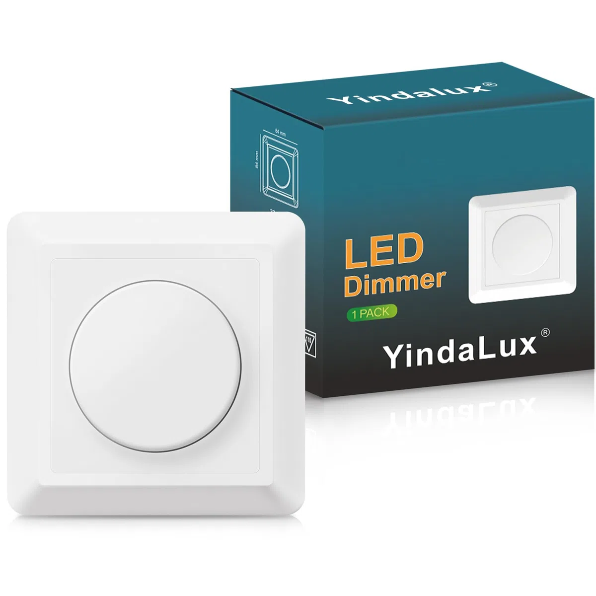 YindaLux dimmer per LED 220V, interruttore da incasso per LED dimmerabili 3-200W / alogeni 3-200W, interruttore dimmer, bianco