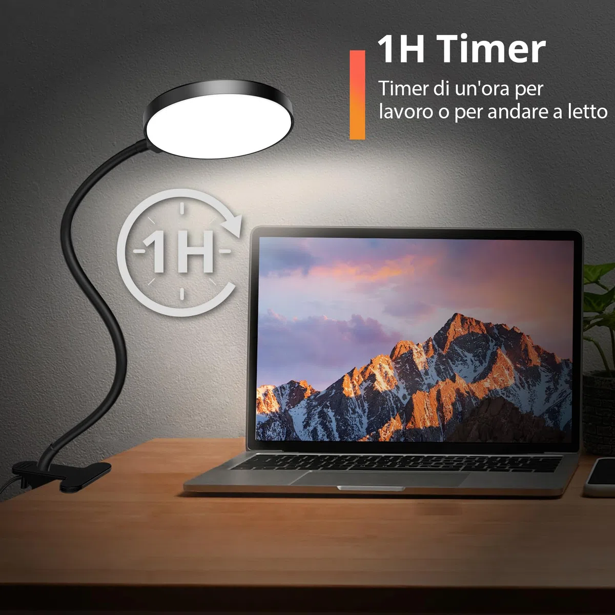 iFalarila Light 97 LED Lampada con Pinza con Telecomando 40CM Lampada da Lettura [Timer di 1 Ora] Lampada da Letto per Libro, Lavoro, Letto, Tavolo (Caricatore USB Incluso)