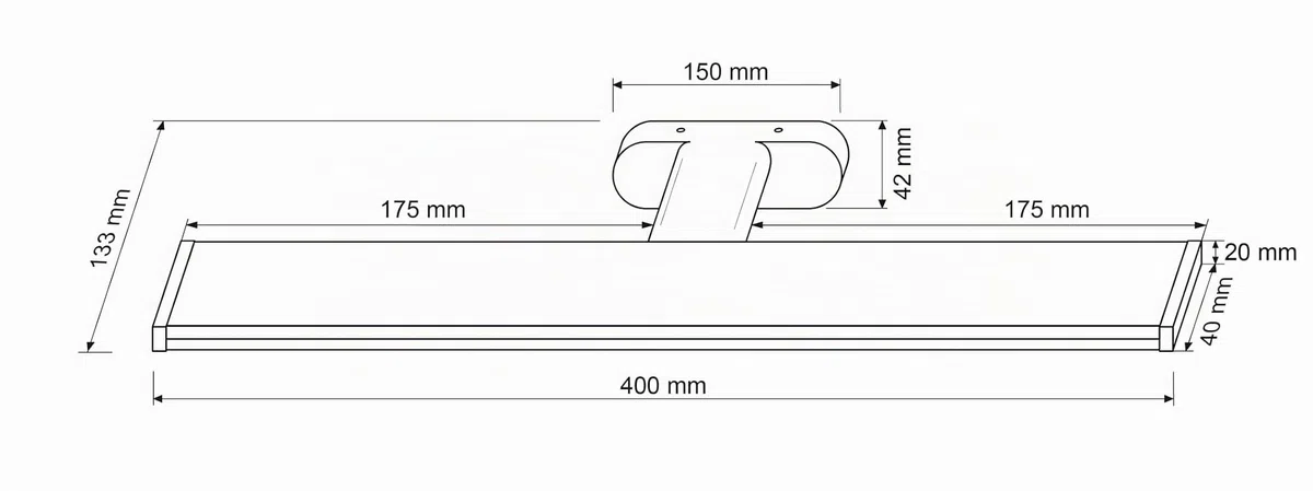 SEBSON LED Lampada da Specchio, Montaggio a Parete, Lampada da Specchio Bagno IP44, Bianco Neutro 4.000K, Cromo, 400x133x42mm, 8W, 600lm
