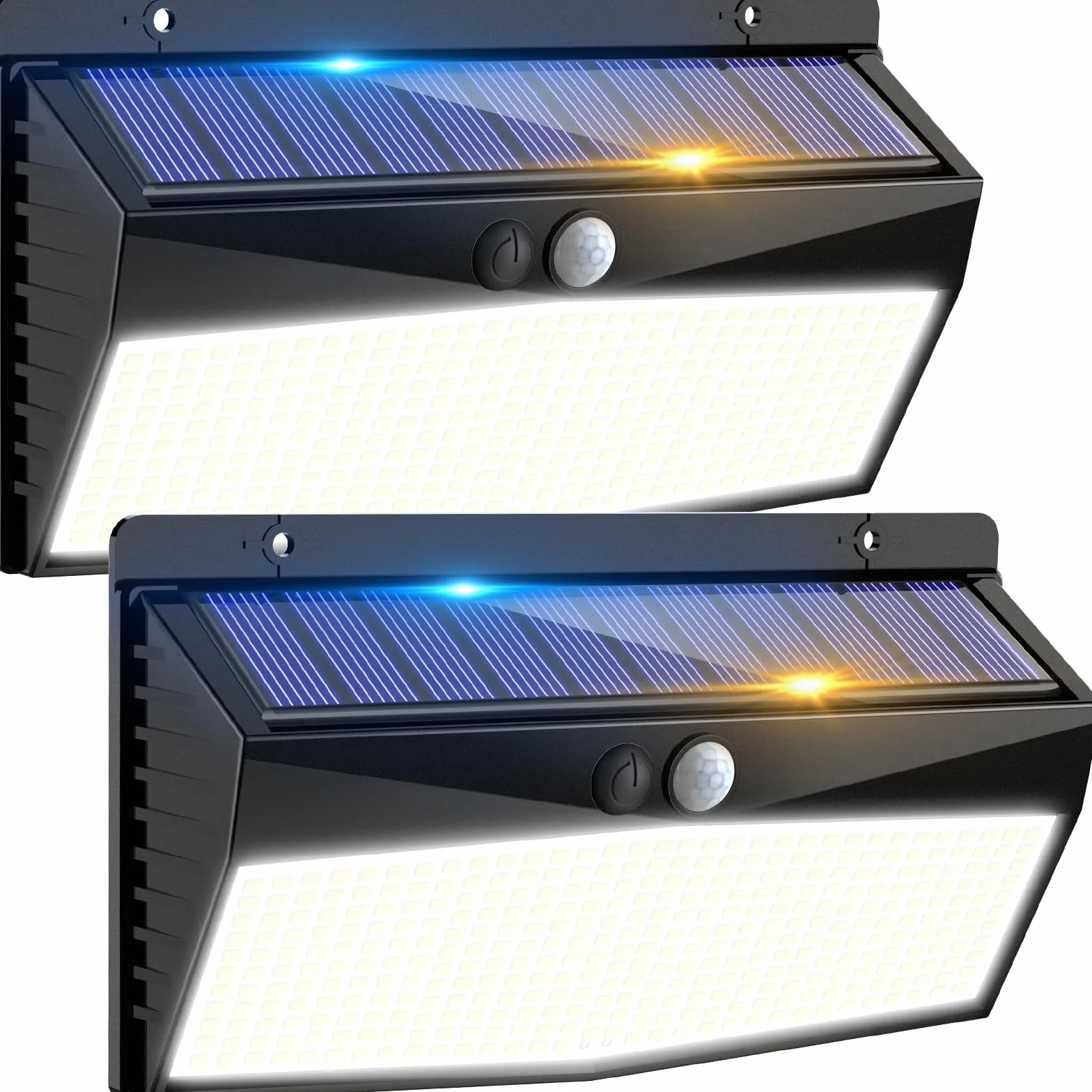 Peasur Luce Solare LED Esterno, 368LED Faretti Solari a Led da Esterno, 3 Modalità Faretto LED con Sensore di Movimento, Super Luminoso Luci Solari Esterno IP65 Impermeabile-2 Pezzi