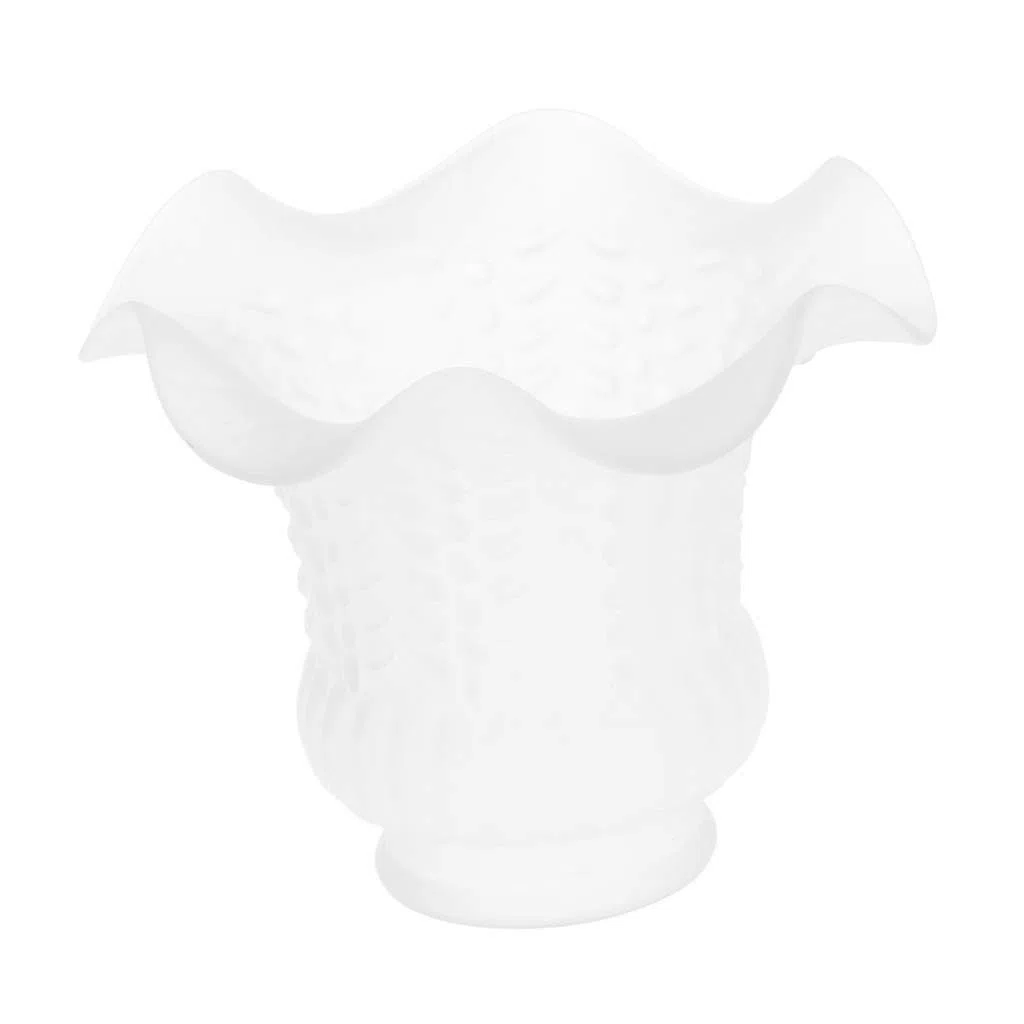 Paralume rotondo in vetro vintage, 2 pezzi, bianco, E27, 13 x 10 cm, paralume di ricambio per lampada a sospensione a soffitto