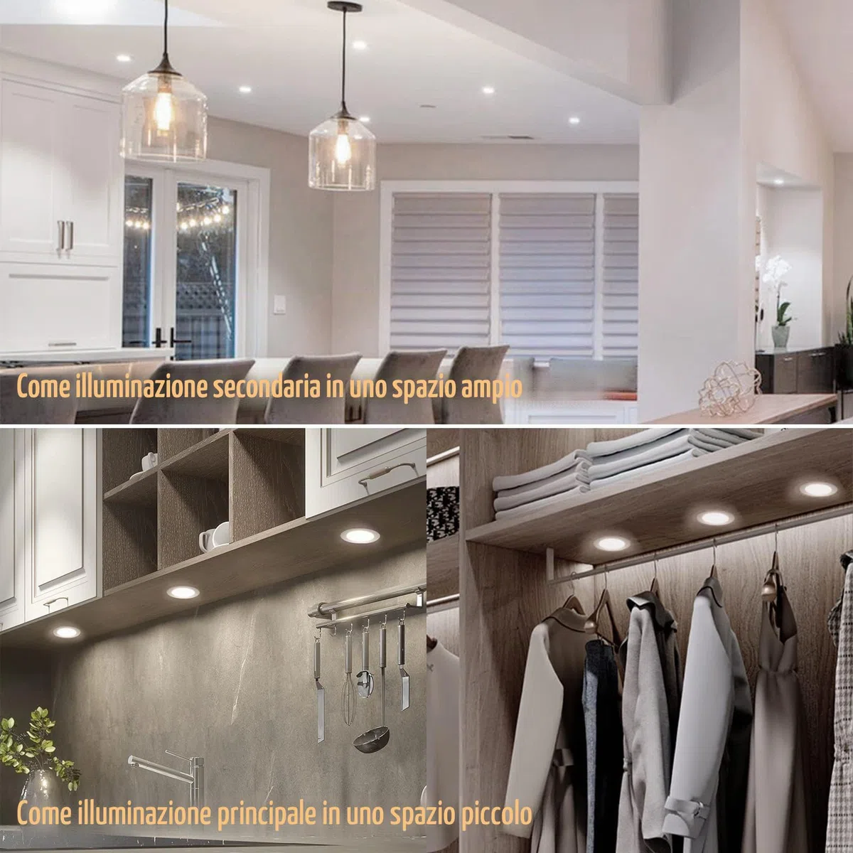 Tomosu Faretti LED da Incasso per Cartongesso, 5W 450LM Luci da Soffitto Interno, Luce Naturale 4000K, Faretto led incasso IP44, Diametro Foro Ø75-90mm, AC 220-240V, Set di 10