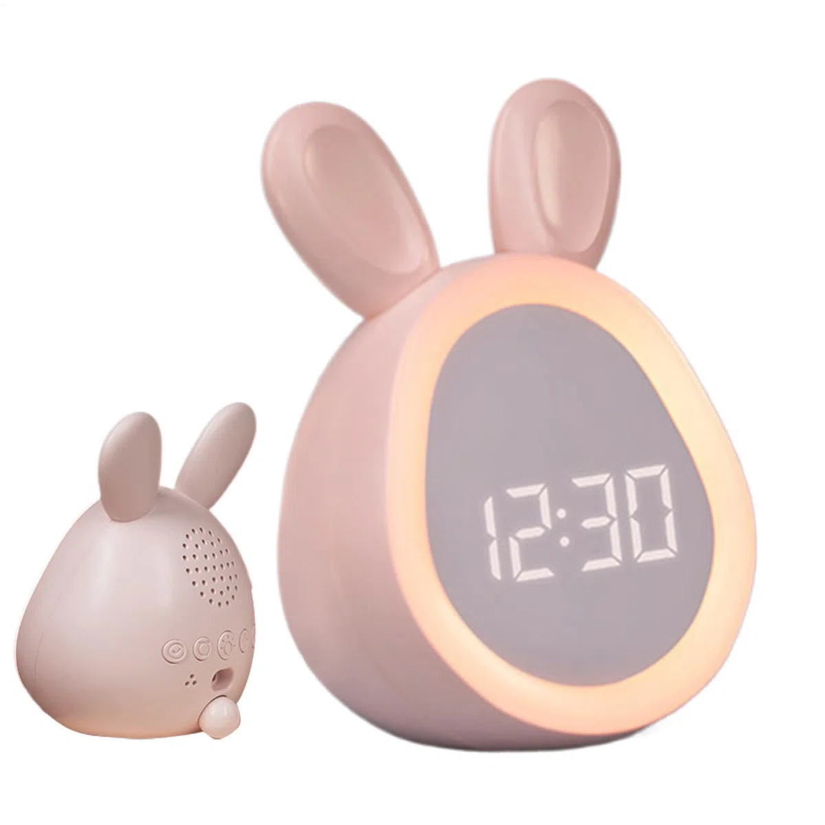 Generico Orologio con luce notturna per bambini, Sveglia per bambini | Sveglia Coniglio | Sveglia digitale, orologi digitali per camere da letto, ricarica USB, design con luce notturna per bambini