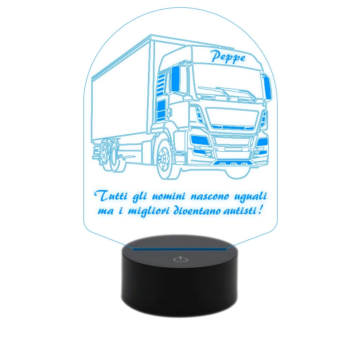Generico Lampada LED Camion 7 Colori Selezionabili con Touch Regalo Camionista Personalizzabile Made in Italy