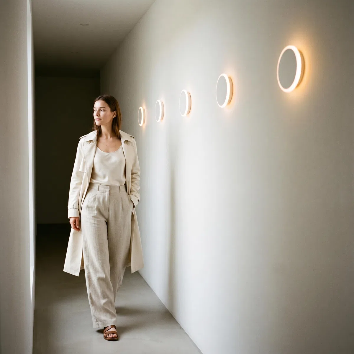 BARCELONA LED Applique da parete LED in gesso bianco “Lune” 2,5W luce calda 2700K, piccola lampada muro moderna stile nordico verniciabile, illuminazione indiretta per soggiorno camera hotel IP20