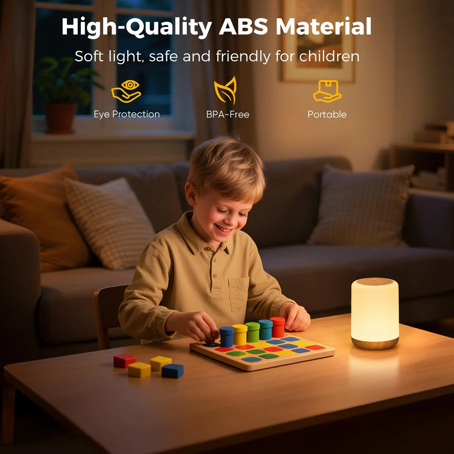 Set di 2 Lampada da Comodino Senza Fili LED, 2000mAh Luce Notturna Ricaricabile, 256 RGB e 3 Modalità Abat Jour da Comodino Luce Notte Bambini con Timer per Camera da letto, Soggiorno