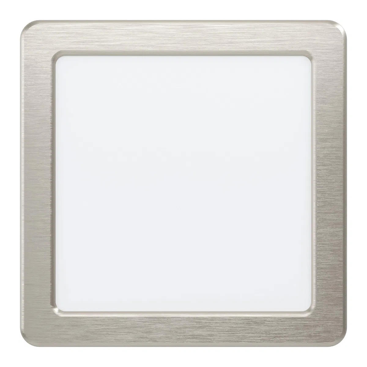 Eglo Faretto da incasso LED Fueva 5, L x P 16,6 cm, acciaio e superficie luminosa in plastica, nichel opaco, bianco, faretto da incasso piatto, profondità di montaggio ridotta 26 mm, bianco caldo