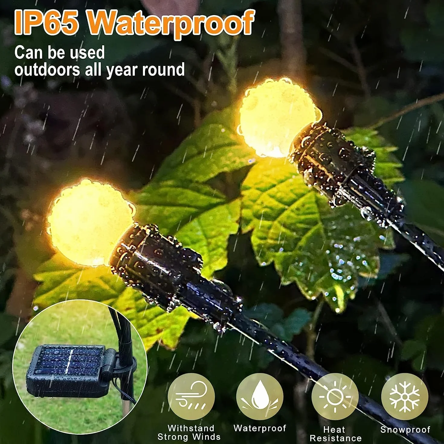 Kizozo Firefly Luci Solari da Esterno Giardino 4PACK 40 LED, Ornamenti Decorazioni da Giardino IP65 Impermeabile, Luci Solari da Esterno, Bianco Caldo