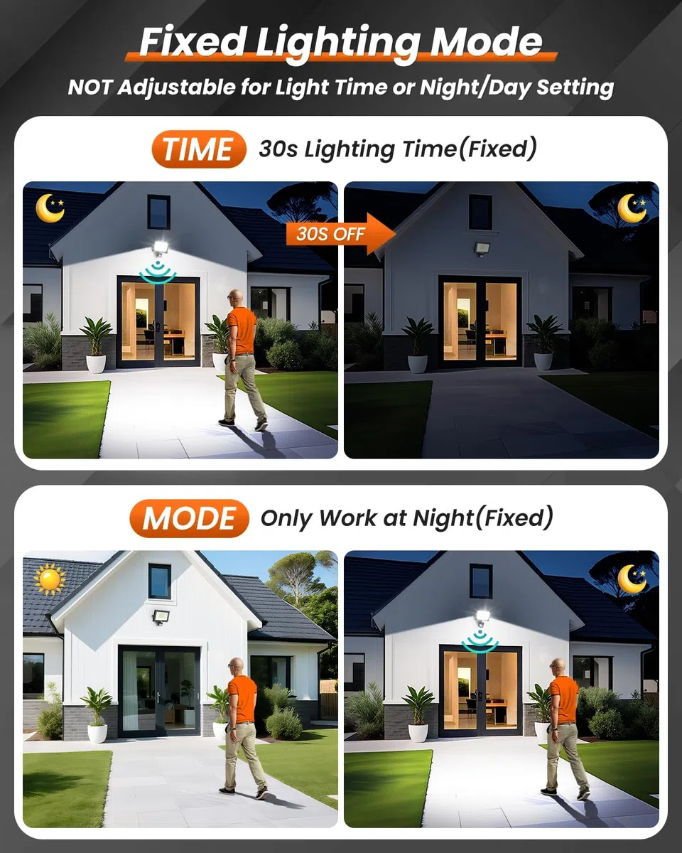 MEIKEE 30 W - Proiettore LED con sensore di movimento, 30 s 2820 lm, bianco freddo, 6500 K, IP66, impermeabile, illuminazione di sicurezza, faretto LED con sensore per esterno, giardino, patio, garage