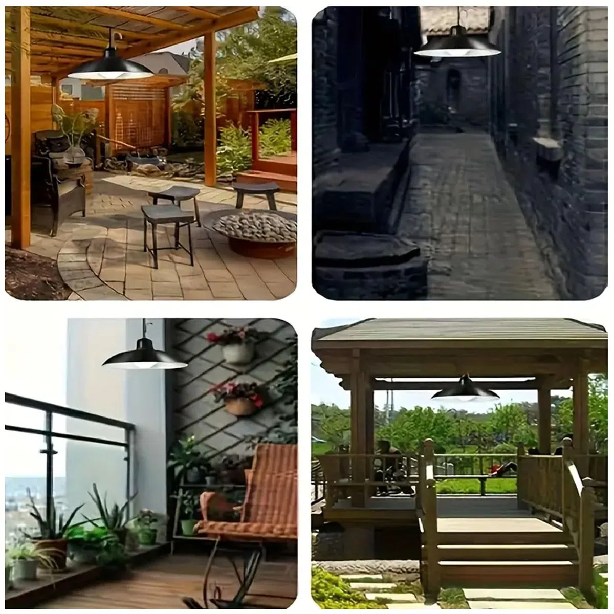 Set 2 Lampade Solari a Sospensione da Esterno – 30 LED con Telecomando, Pannello Solare e Cavo da 3 m – Luce Calda 3500K, Impermeabili IP44 per Giardino, Patio, Terrazzo, Garage