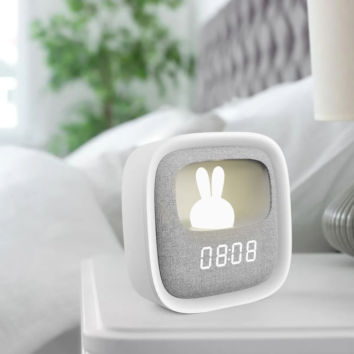 PURE FNL-06 AURORA LED Sveglia Night Bunny Light bianca quadrata