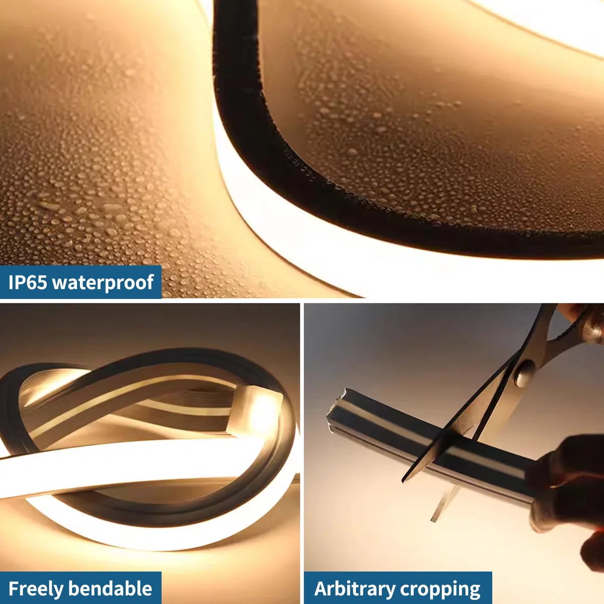 Profilo a LED Flessibile in Silicone,Profilo in Silicone Flessibile 5m,Profilo e Diffusore per Striscia LED,Diffusore di Canali LED,per Soffitto,Armadio,Bar,Pannelli Acustici