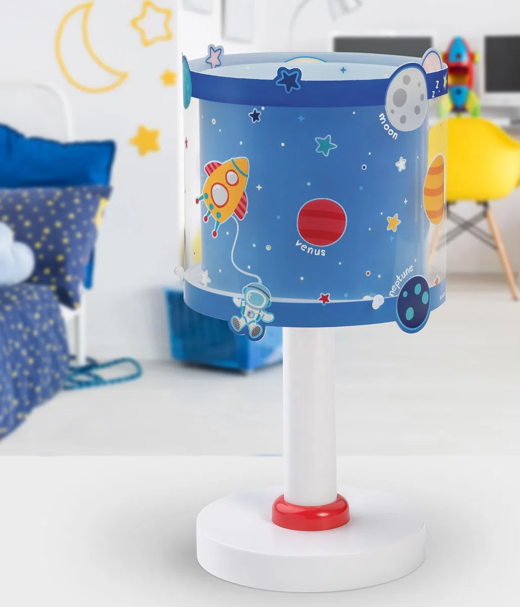 Dalber Lampada da tavolo o comodino per bambini Planets Pianeti Sistema Solare Blu 41341
