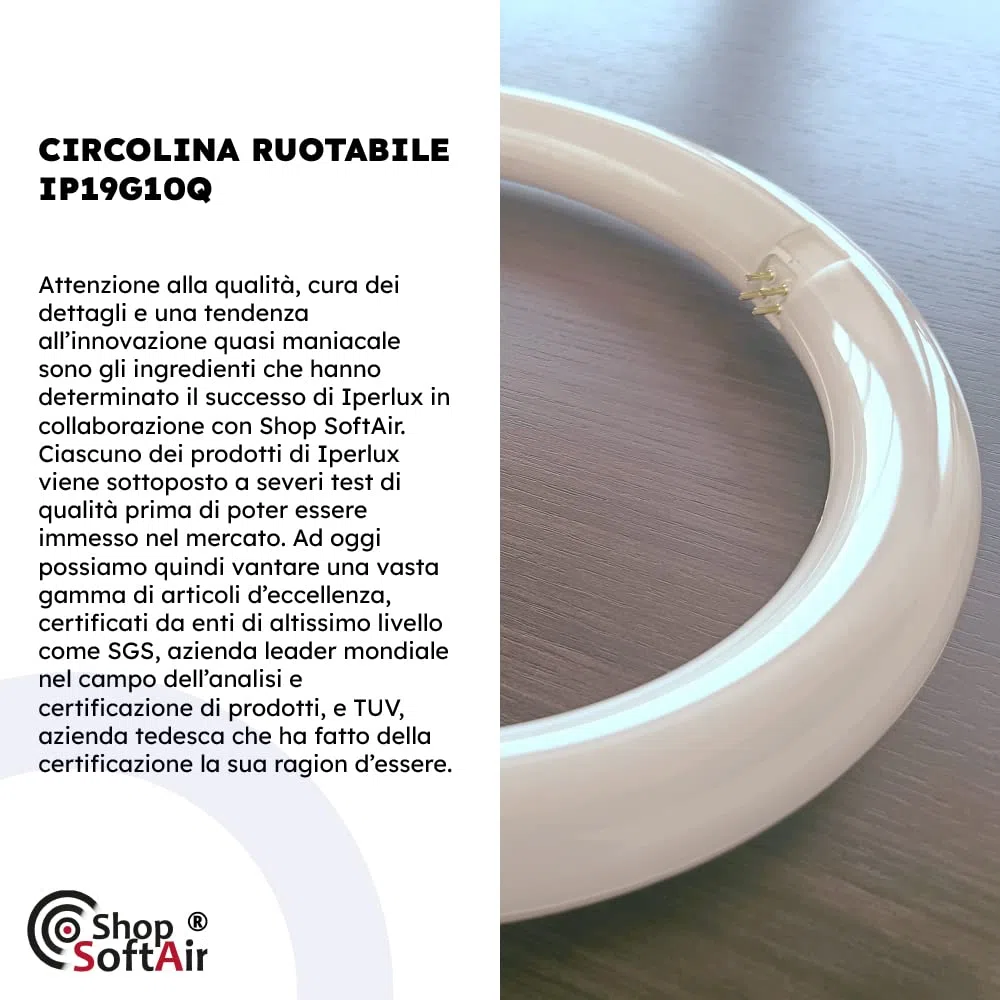 Circolina Led Consumo 19W Corrispondenza 120W diametro 30cm 1950LM Lumen Luce Bianco Naturale 4000k Calda 3000k Fredda 6500k Attacco G10Q T9 (Luce Naturale 4000k)