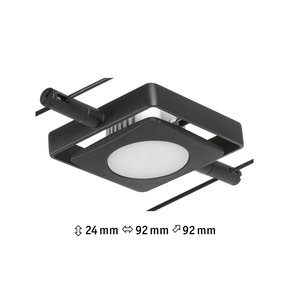 Paulmann CorDuo 94425 - Faretto LED a fune MacLED DC incl. 1 x 4,5 Watt espandibile nero opaco, fune metallica cromata 3000 K