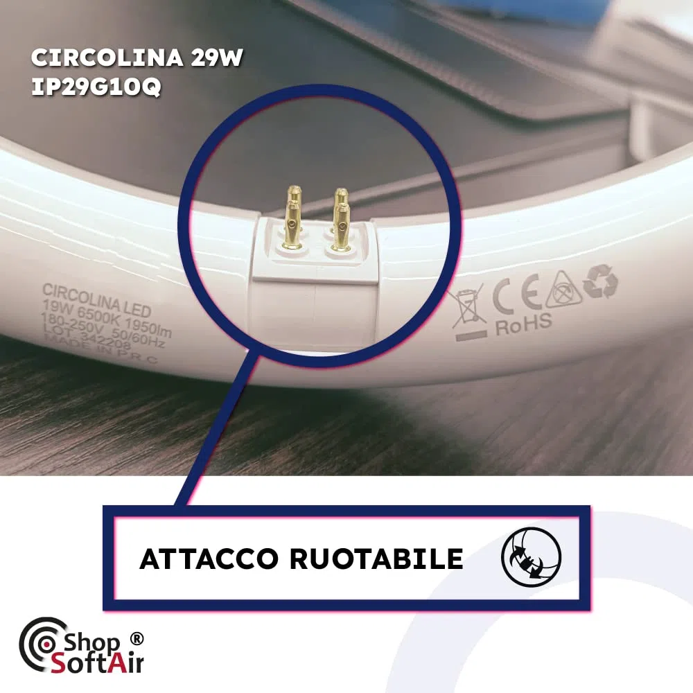 Circolina Led Consumo 29W Corrispondenza 175W diametro 40cm 3050LM Lumen Luce Bianco Naturale 4000k Calda 3000k Fredda 6500k Attacco G10Q T9 (Luce Naturale 4000k)
