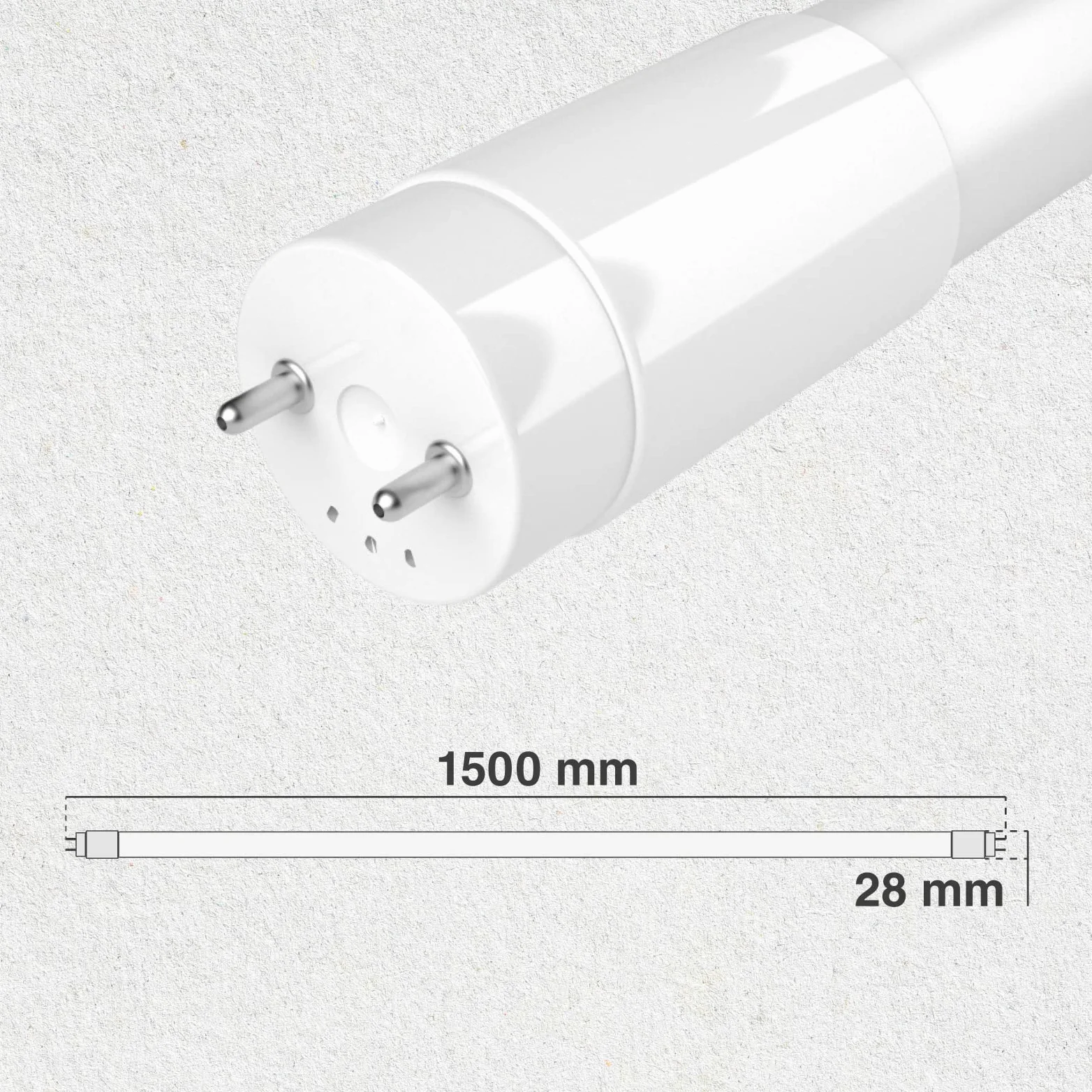 Eurocali Tubo LED T8 22W 150cm Alta Luminosità 3300 lumen Fascio Luminoso 320° - Bianco Naturale 4000K - Sostituzione Neon - Pacco da 2