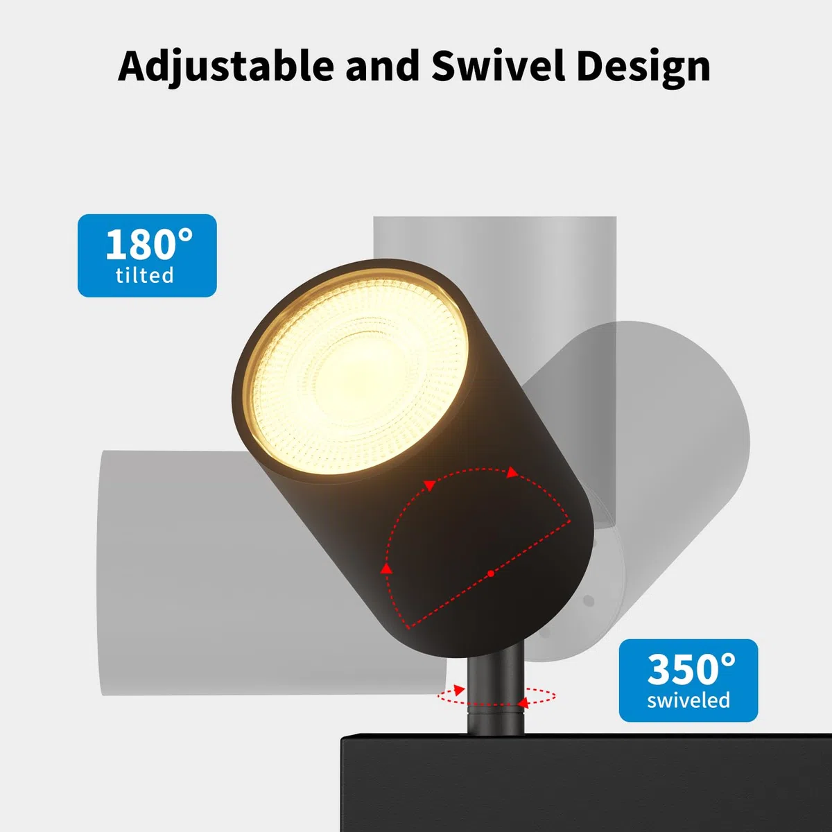 LVWIT Faretti LED da Soffitto Orientabili Nero,Faretto LED Interno con 3 Luci in Alluminio GU10, Rettangoli Base, Moderna Plafoniera Industriali per Barra, Salotto, Cucina (Senza Lampadina)