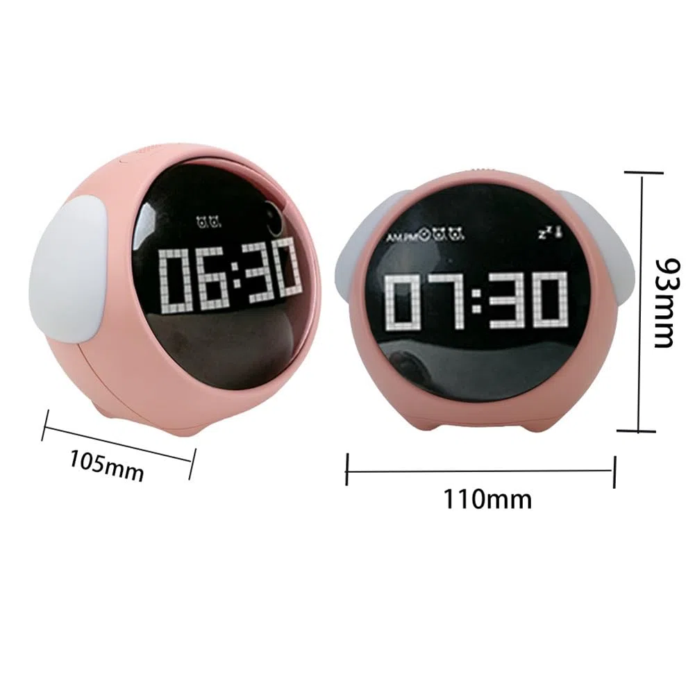 Per la casa Luce LED Digitale Luce Controllata Voce Orologio Sveglia per Bambini Multifunzionale Orologio Sveglia di Espressione (A)