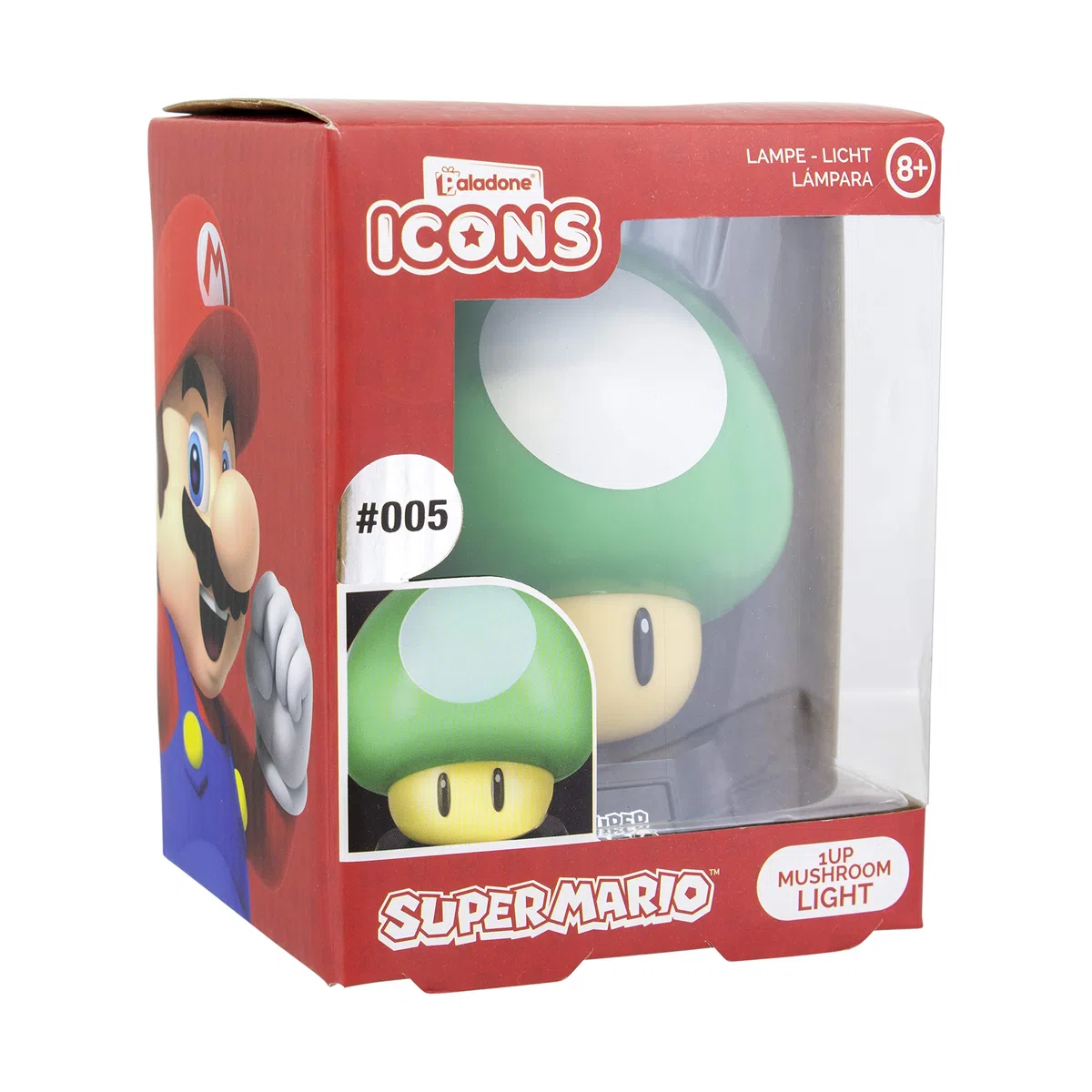 Nintendo Paladone - Luce a forma di fungo, con licenza ufficiale, collezione, ideale per camerette dei bambini, ufficio e casa, 1 W, verde