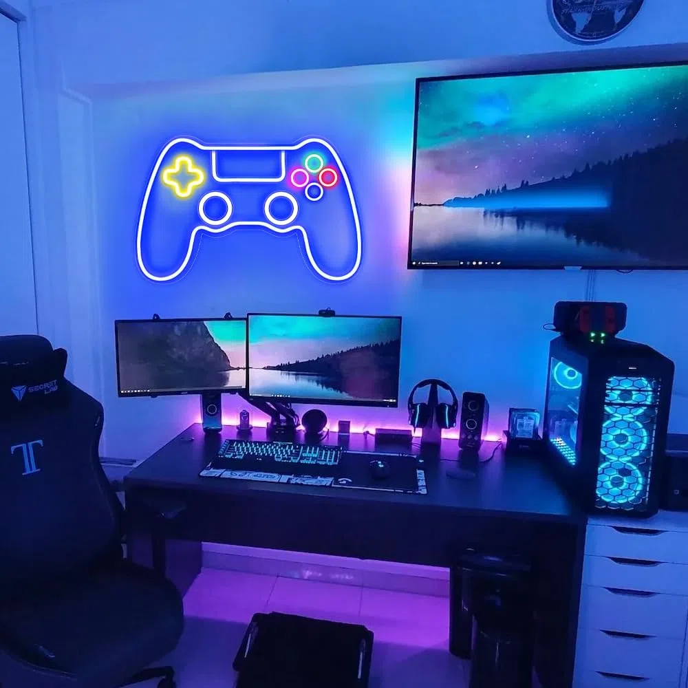 Insegna Neon LED per Gamer, Decorazione per Stanza dei Giochi e Camera Ragazzo, Miglior Regalo per Videogiocatori, Bambini e Adolescenti (15.75x10.63in)