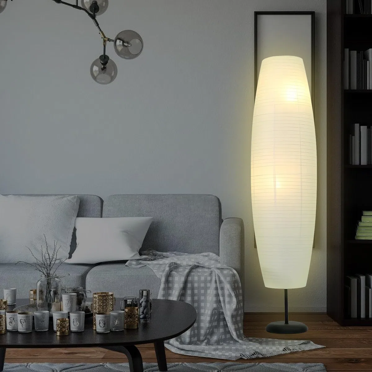 Paralume da terra da 110 cm in carta: lampade da terra in stile nordico, copertura per luce, paralume in carta, paralume da terra, sostitutivo per soggiorno, camera da letto
