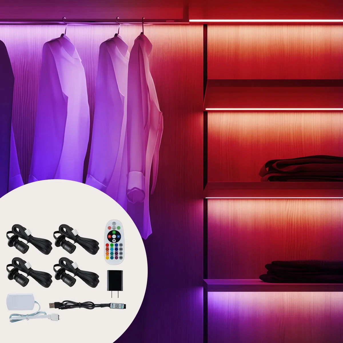4 mini faretti a LED con telecomando, 1,5 W, orientabili a 180°, per interni, controllo Bluetooth, piccolo set di luci d'accento dimmerabili, per gioielli, corridoio, vetrine