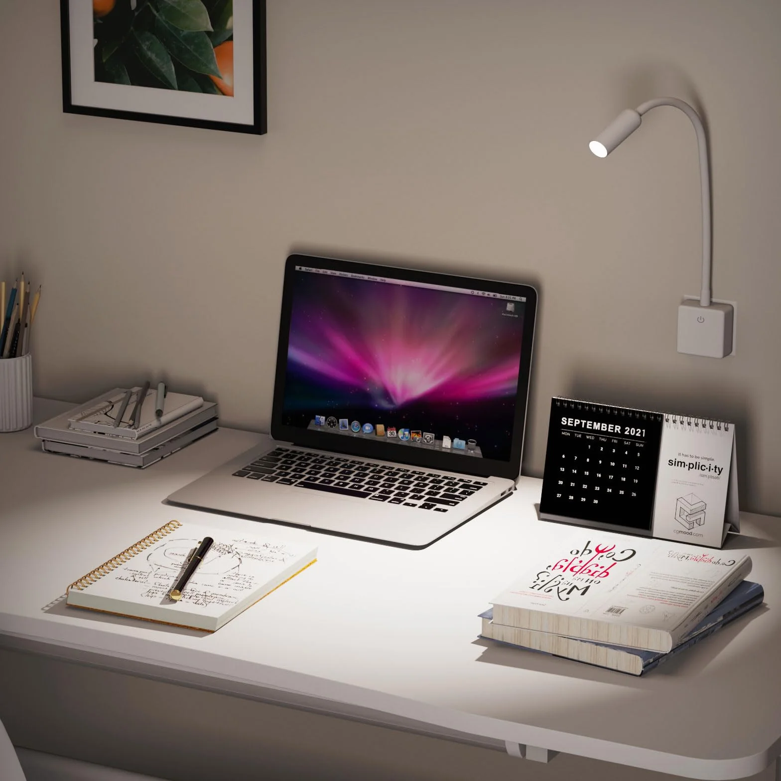 ENUOTEK Lampada da Lettura Libro da Comodino a Parete a LED con Spina per Leggere a Letto e Interruttore Dimmerabile Tattile 3W Luce Neutra 4000K Non Funzione di Controllo Remoto Lot di 1