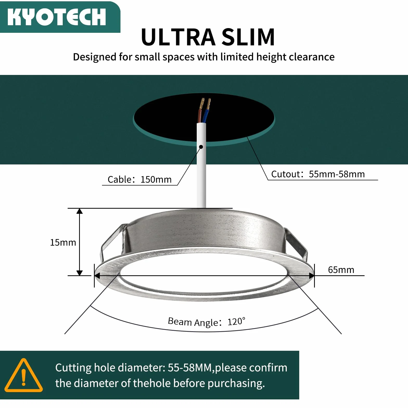 Faretti LED da incasso per mobili dimmerabili, 230V 4W G4 4000K 300LM, cavo di collegamento da 15 cm, faretto da incasso, in acciaio inox spazzolato, al posto delle lampade ad alogene Set di 3