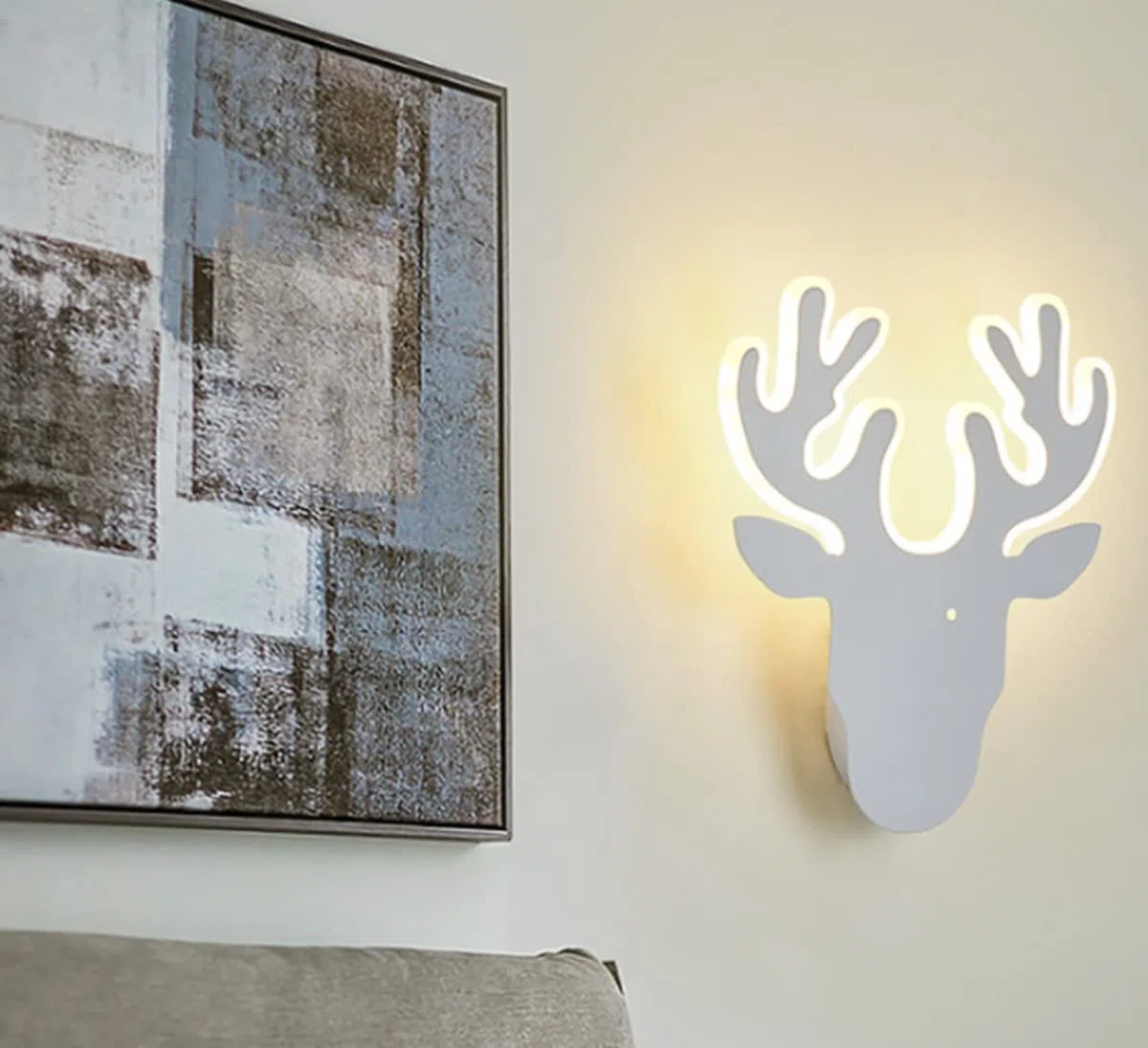 AALIN Applique da parete a LED Applique da parete per interni Lampada da parete moderna e minimalista con paralume in acrilico per soggiorno camera da letto (Cervo, Caldo)