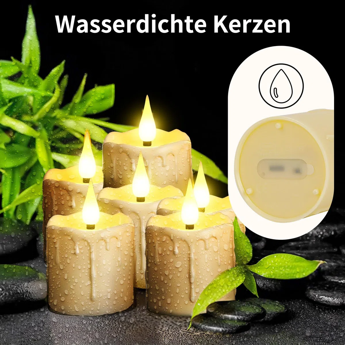 Forever Speed Luci ricaricabili del tè LED, candele senza fiamma con timer di telecomando Funzione impermeabile, 6 pezzi candele LED per la decorazione domestica, Natale, matrimoni