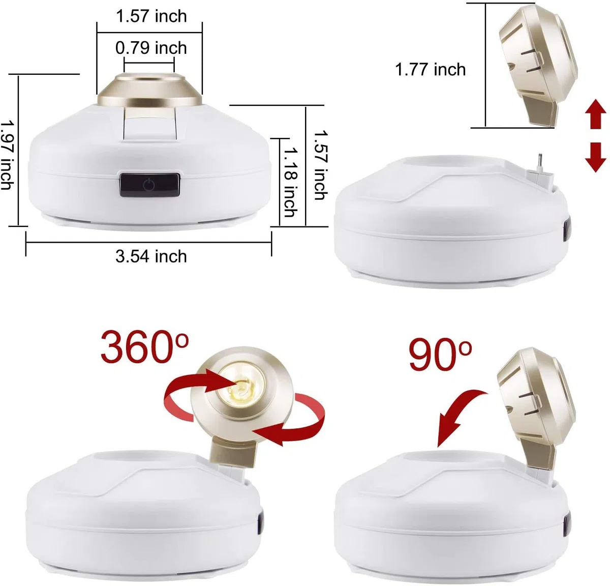 HONWELL Lampada da parete a LED con interruttore, dimmerabile, funzionamento a batteria con telecomando, timer, illuminazione per bersaglio, immagini, soffitto, cucina, armadio, corridoio, 2 pezzi