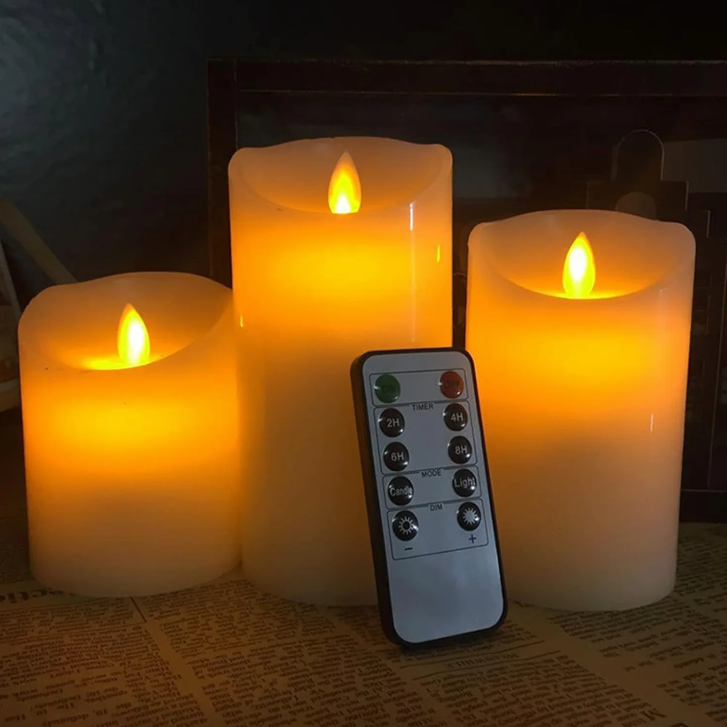 Flintronic Candele LED, 3 pezzi Candela a LED con Telecomando, 10/12.5/15CM Candele Senza Fiamma Tremolante con Telecomando e Funzione Timer per Compleanno/Festa/Matrimonio/Hotel