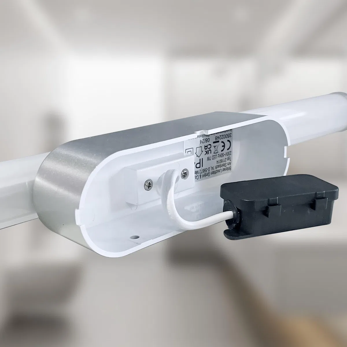 BRILONER - Lampada a LED per specchio da bagno, lampada da specchio per il bagno, lampada da parete, applique, IP44, tonalità di luce bianco neutro, 7W, finitura cromata opaca, 40 cm.