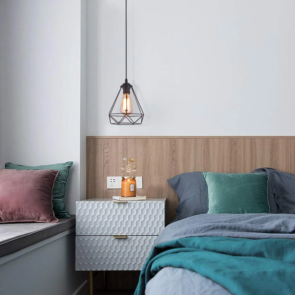 MAXDUYU Retro Lampada A Sospensione Nero Vintage Industriale Loft Bar Metallo Paralume Da Soffitto E27 Base