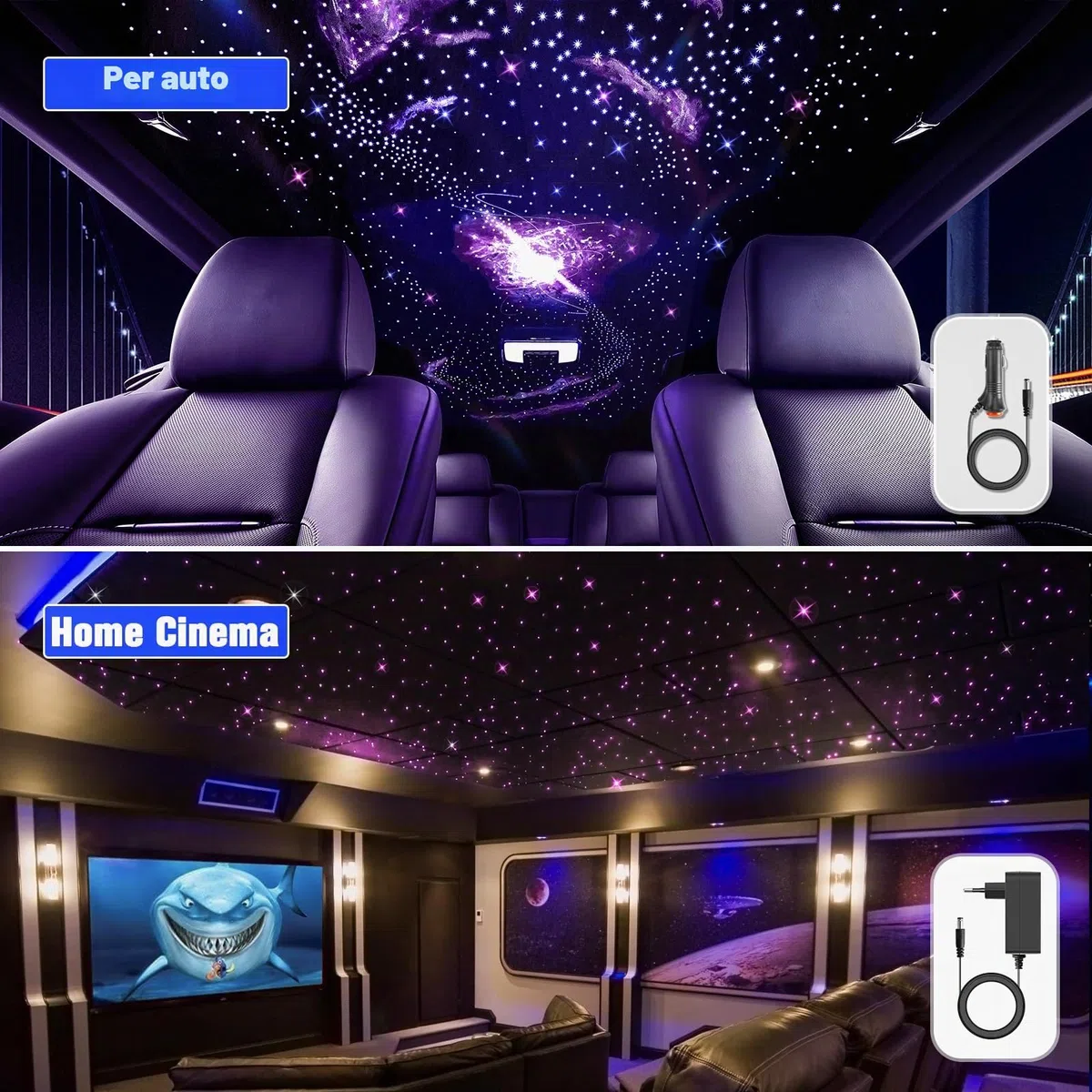 20W Twinkle RGBW Fibra Ottica, 800pcs of (0.75+1.0+1.5mm)*3 Meter Cielo Stellato LED Con APP Bluetooth/Remote/Controllo Musica, Fibra Ottica Cielo Stellato per Auto/Casa/Teatro