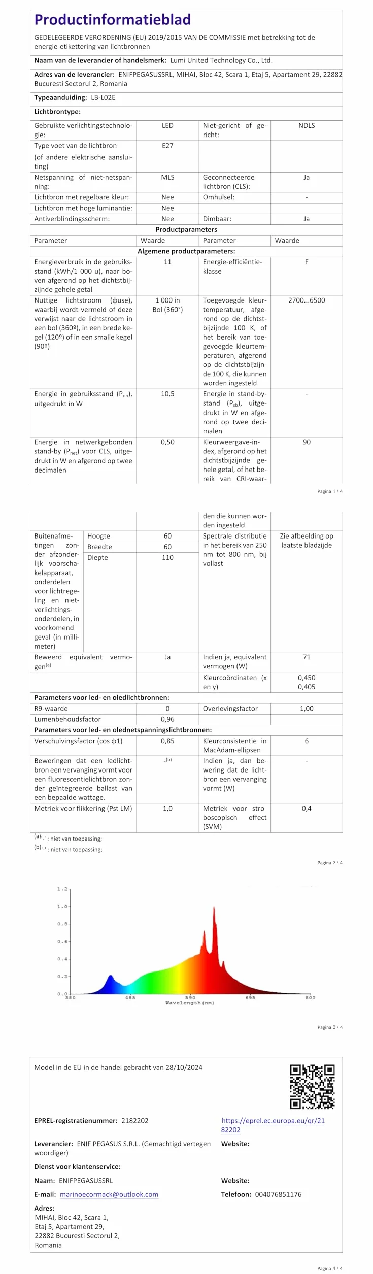 Aqara Lampadina LED T2 E27 Thread/Zigbee, Bianco Sintonizzabile(2700 K-6500 K), Equivalente a 75 W, Matter, Supporta HomeKit, Alexa, Google Home