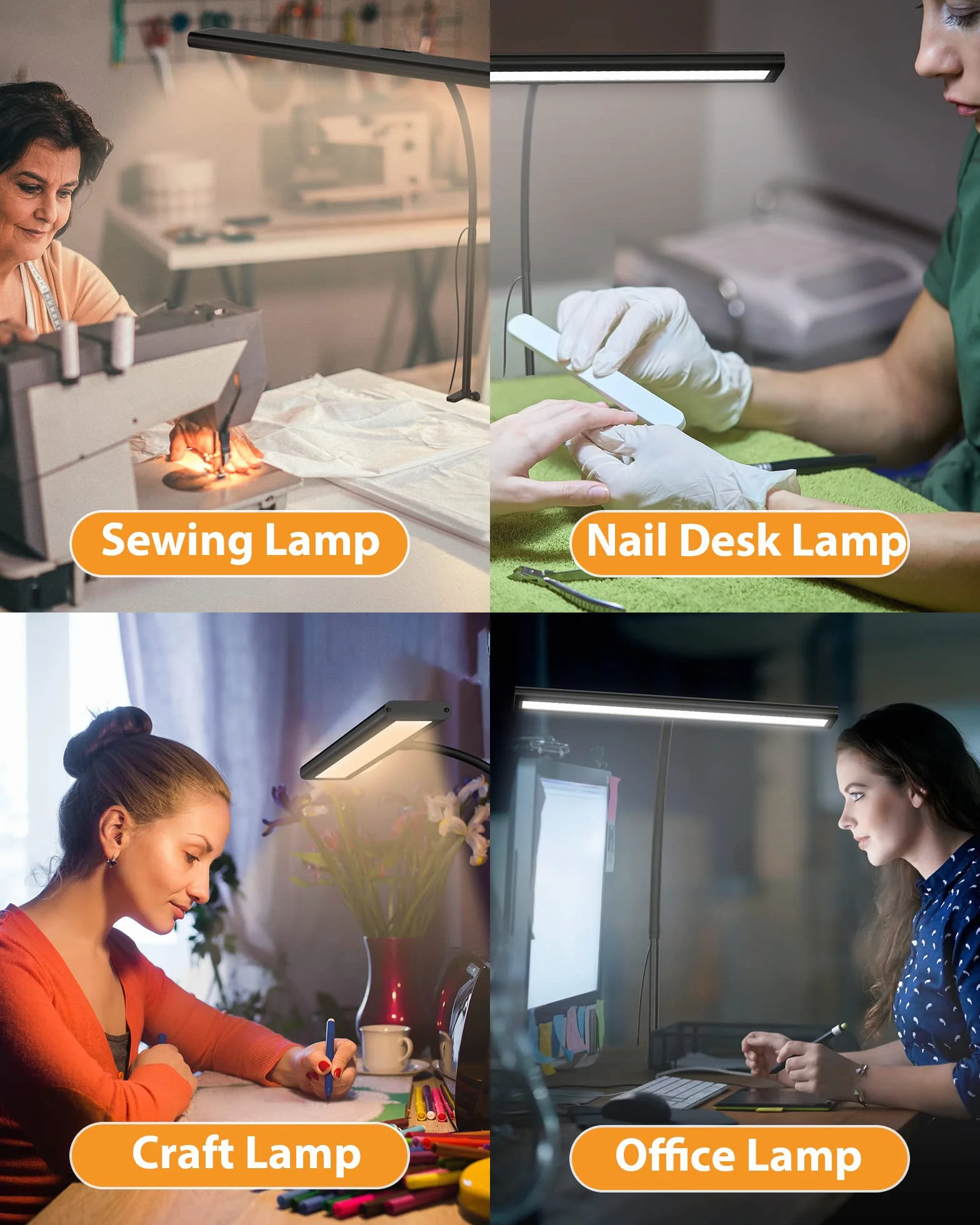 iFalarila [2025 Version 160 LED Lampada da Scrivania con Morsetto 30 Modalità, Più Luminoso Lampade da Tavolo 360° Flessibile Lampada da Lettura con Caricatore USB per Lavoro Studiare o Leggere-70CM