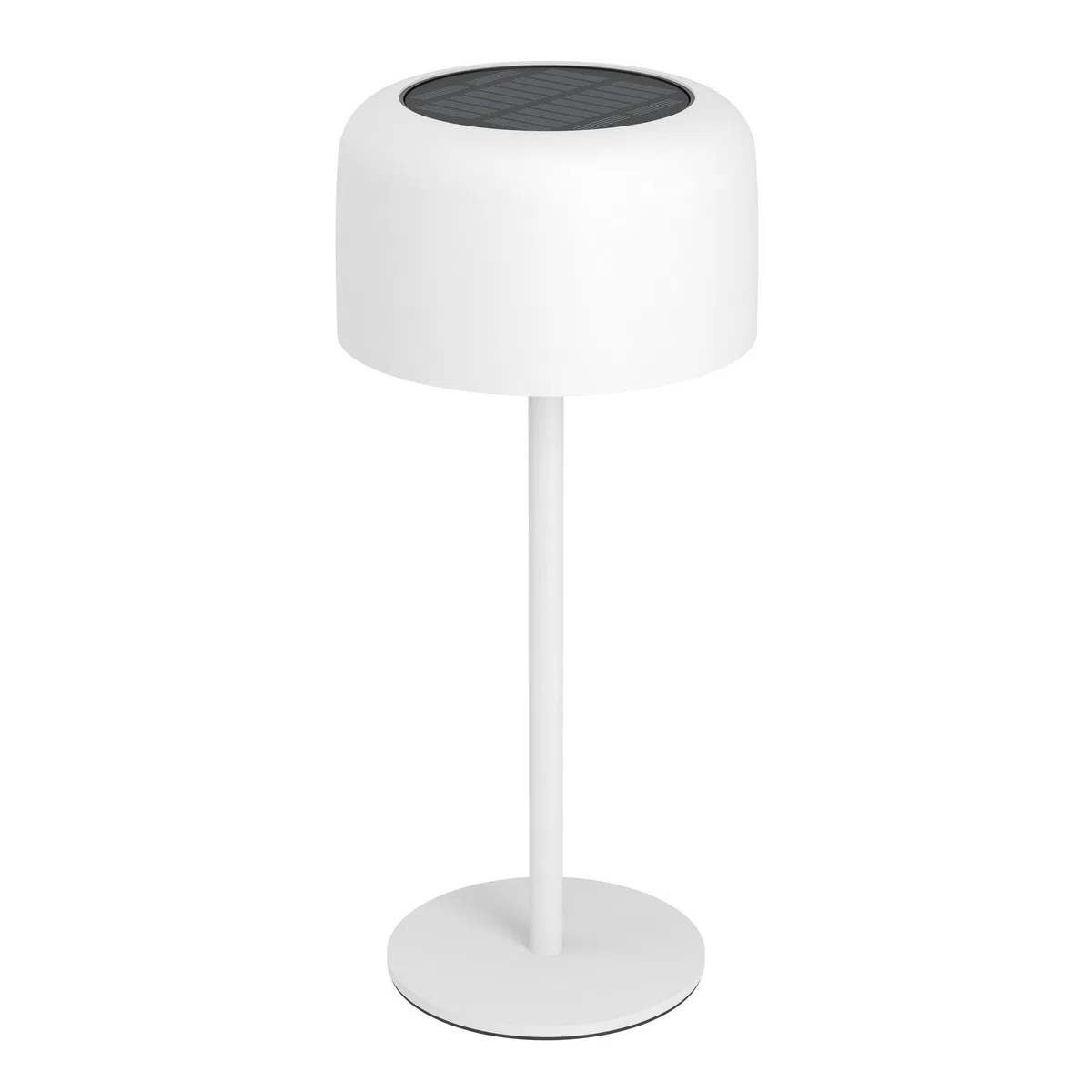 Eglo Lampada da tavolo a energia solare Roccanova, per esterni, touch, dimmerabile in 3 livelli, per balcone e giardino, acciaio bianco, colore luce: bianco caldo, IP44