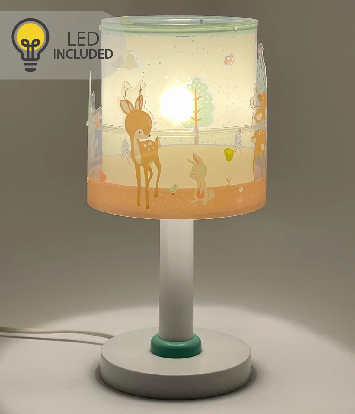 Dalber Lampada da tavolo o comodino per bambini Loving Deer cervo, 61271N, G4-4W LED - Lampadina inclusa